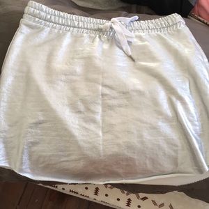 Silver metallic mini skirt